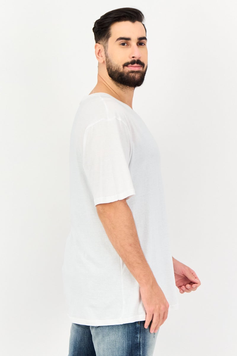 NAUTICA Men 3 Piece V Neck Short Sleeve Solid T Shirt, White - Image 3